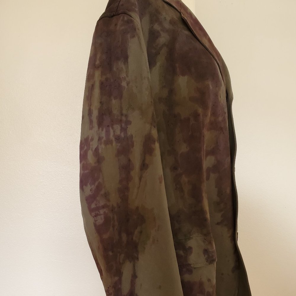 Tommy Bahama silk Blazer sport coat green brown Medium large camo painted black - Picture 12 of 14
